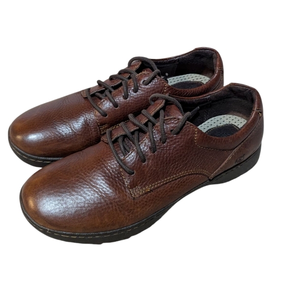 Born Oxford Brown Pebbled Leather size 8.5 Preppy Retro Classic Academia - Picture 1 of 8